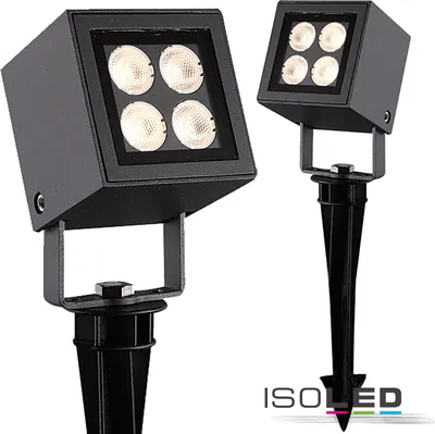 Zdjęcie produktu dla Reflektor zewnętrzny LED Cube IP65, 4x2W CREE, antracyt, ciepła biel
