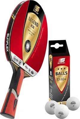 Produktbild von Sunflex Tischtennisschläger Legend A50 + 3x SX+ Tischtennisbälle | Tischtennisset Set Tischtennis TT Tabletennis