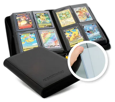 Produktbild von Premium Toploader Binder für Pokemon-Karten, Aufbewahrung für 64 Toploader und 64 Sleeves, insgesamt 128 Karten, sammelalbum pokemon karten, sammelkarten album für Toploader (1)