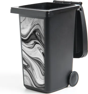 Produktbild von MuchoWow® Mülltonnenaufkleber Marmor - Muster - Grau - Marmoroptik - Schwarz 38x80 cm - Behälteraufkleber - Mülleimer-Aufkleber - Container-Aufkleber