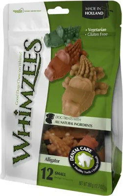 Produktbild von Whimzees Alligator/Krokodil M Hundesnack 360g/12 Stück  - 6x360g
