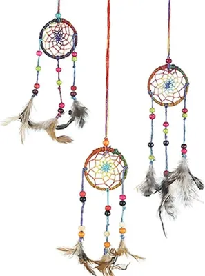 Productafbeelding van Dreamcatcher Hennep Rainbow Xs --verpakking van 6 stuks - 5,5x20 Cm