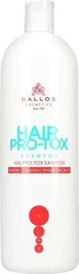 Produktbild von Kallos KJMN Hair Pro-tox Shampoo with Keratin, 1000 ml, Shampoo, Professionell, Unisex, Split hair, beschädigtes Haar, trockenes Haar, Dünnes Haar, Geschwächtes Haar, Feuchtigkeitsspendend, Ernährung, Glanz