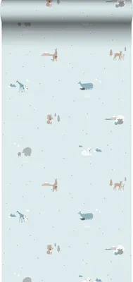 Obrázok produktu pre Sanders & Sanders tapeta zvieratá svetlomodrá 53 cm x 10 m