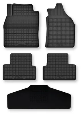 Produktbild von Gummi-Fußmatten + Tunnel für Peugeot 5008 II 2017- (Crossover) – 5-tlg, Schwarz, Semi-Universal, angepasst – Wielganizator Semi-Universal