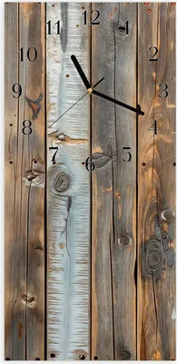 Produktbild von Wanduhr aus Glas mit Motiv Holzwandpaneele- 30 x 60 cm - inkl. Aufhängesystem