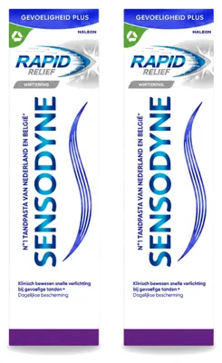 Obrázok produktu pre 2 x zubná pasta Sensodyne Rapid Relief na bielenie – 75 ml – výhodný balík – 2 kusy