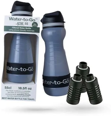 Produktbild von Wasserfilterflasche 550ml - Ideal für Wandern, Camping und Reisen - 3-in-1 Filter Technologie