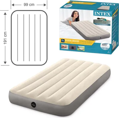 Produktbild von Intex 64101 - Luftbett Twin Single High Airbed 191 x 99 cm - Luftmatratze Camping Gästebett