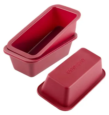 Immagine prodotto di Set di 4 mini teglie da forno in silicone, rettangolari, antiaderenti, senza BPA, adatte fino a 230°C
