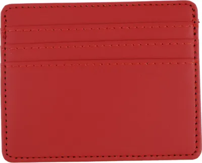 Produktbild von Herren-Ledergeldbörse, aus Kunstleder, mit ultradünnem, minimalistischem Kartenhalter, Vorderfach, Kreditkartenfach (Rot)