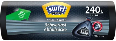 Zdjęcie produktu dla swirl 4008871216199 swirl Profi Schwerlast-Abfallsack, schwarz, 240 Liter