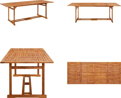 Image de vidaXL Table de jardin 220x90x75 cm Bois massif Acacia - Table de salle à manger - Tables de salle à manger - Tables en bois