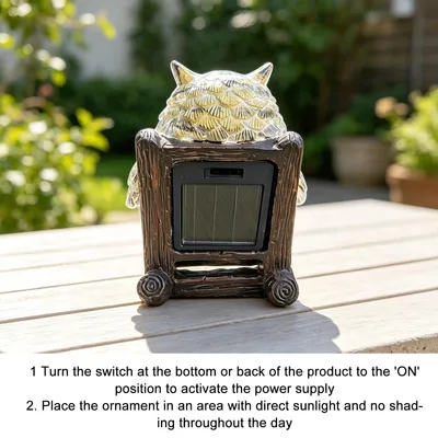Produktbild von Eule Solarlampe für Außen, Solar Gartenfigur Deko, Gartendeko Eule, YOOMUR