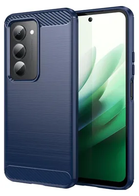 Image de Housse TPU pour Xiaomi Redmi 15 5G Carbon Fiber Brushed Design Texture Protection Bleu