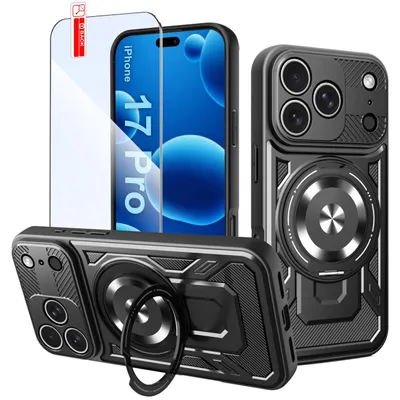 Zdjęcie produktu dla Etui PANCERNE do iPhone 17 Pro CASE do MagSafe WZMACNIANE + SZKŁO 9H