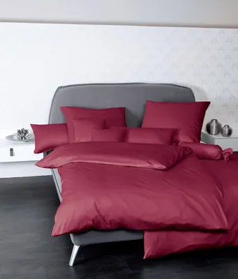 Produktbild von Janine Design Mako-Satin-Bettwäsche-Garnitur 31001 Colors Farbe bordeaux Größe 200x200 + 2x 80x80