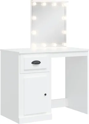 Zdjęcie produktu dla vidaXL Toaletka z oświetleniem LED biała 90x42x132,5 cm