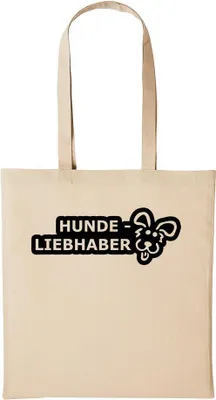 Produktbild von Huuraa Baumwollbeutel Hundeliebhaber Geschenk Einkaufstasche Natural 10 Liter Baumwolle Hundeliebhaber Accessoire