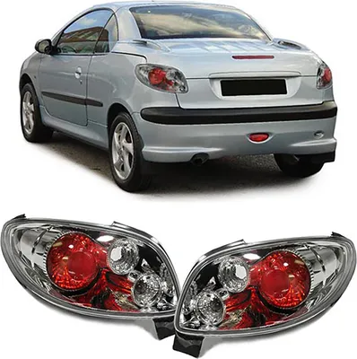 Produktbild von Klarglas Rückleuchten Chrom passend für Peugeot 206 CC Coupe Cabrio 00-08