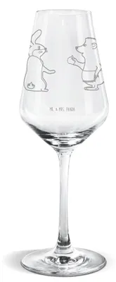 Produktbild von Mr. & Mrs. Panda Weinglas Hase Igel - Transparent - Geschenk, Trösten, Liebe Spruch, Herzschmerz, wein glas, Trennungsschmerz, Weißweinkelch, Für Weißwein