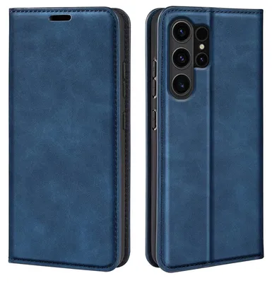 Produktbild von MobyDefend Hülle für Samsung Galaxy S24 Ultra - Premium Klapphülle mit Kartenfächern und Standfunktion – Magnetverschluss - Blau
