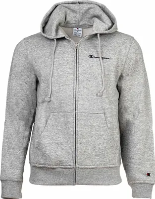 Produktbild von Champion Herren Sweatjacke mit Kapuze - Full Zip Hoodie Sweatshirt, Heavy Soft, Fleece, gesticktes Logo Hellgrau XL