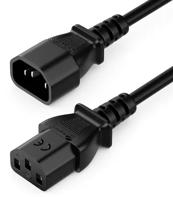 Produktbild von deleyCON 4m Kaltgerätekabel Verlängerung IEC C13 auf C14 - Schwarz