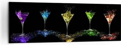 Produktbild von Bild auf Leinwand - Leinwandbild - Cocktail trinken Alkohol Glas - 160x50cm - Wand Bild - Wanddeko - Leinwanddruck - Bilder - Kunstdruck - Wanddekoration - Leinwand bilder - Wandkunst - AB160x50-0442