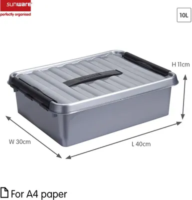 Produktbild von Sunware Aufbewahrungsbox - grau - 10L - 40 x 30 x 11 cm