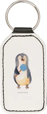 Produktbild von Mr. & Mrs. Panda schlüssel anhänger Pinguin Lolli - Weiß - Geschenk, für, Heißhunger, Pinguine, Gauner, schlüsselbund, Spruch, Taschenanhänger, Schlüsselanhänger, Mit