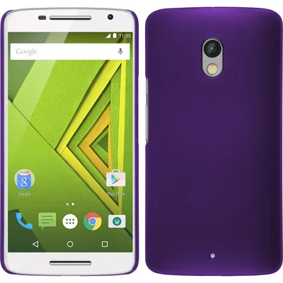 Produktbild von PhoneNatic Case kompatibel mit Motorola Moto X Play - Hülle lila gummiert Hard-case + 2 Schutzfolien
