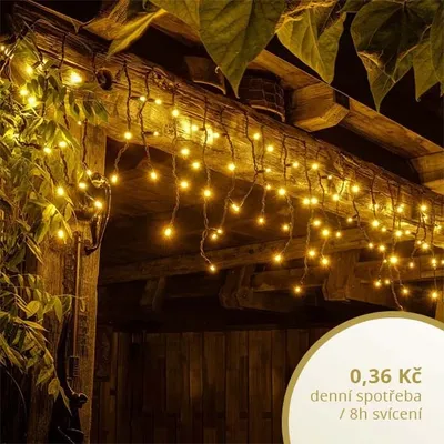 Obrázek produktu pro LED světelné krápníky, 3x0,5 m, teple bílá, 114 diod, IP67