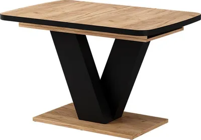 Produktbild von Esstisch Vicco Fenaro Schwarz/Eiche 120 x 80 cm ausziehbar, Model 57996