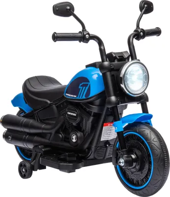 Obrázek produktu pro HOMCOM Dětská motorka Dětská elektrická motorka Elektrické vozidlo Dětské vozidlo se 2 odnímatelnými tréninkovými koly, 3 km/h, pro děti od 1,5 do 3 let Modrá 76 x 42 x 57 cm