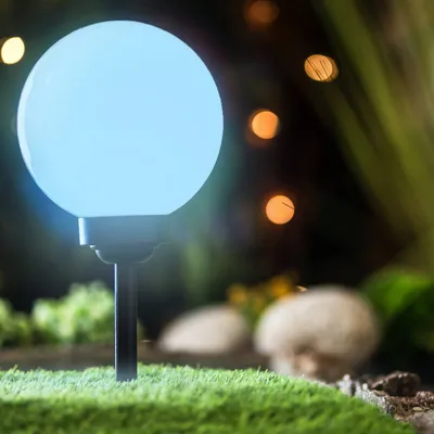 Produktbild von LUMILED Solar LED Kugelleuchte für außen Garten mit Erdspieß RGB Mehrfarbig ∅20 IP44 Kugel Gartenleuchte Außenleuchte Stehleuchte Wegeleuchte