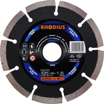 Obrázek produktu pro RHODIUS Diamantový rozbrušovací kotouč DG70 125 x 7,0 x 1,6 x 22,23 ALPHAline
