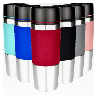 Produktbild von Thermobecher 380ml aus Edelstahl - Spülmaschinengeeignet und 100% Auslaufsicher - Isolierbecher für Kaffee to go - Trinkbecher mit doppelwandiger Isolierung - Travel Mug (Rot, 380ml)