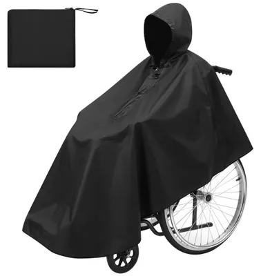Produktbild von Omgoods – Wasserdichter Poncho für Rollstuhlfahrer, leicht, mit Kapuze