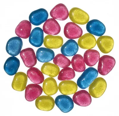 24 leuchtende Dekosteine aus Kunststoff, fluoreszierend, 2x2 cm