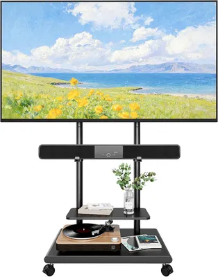 Immagine prodotto di Oprolbaar - Televisore - Standard - Con soundbar - Supporto per televisori da 37-75 pollici, fino a 70 kg - Supporto televisivo con ruote - Regolabile in altezza