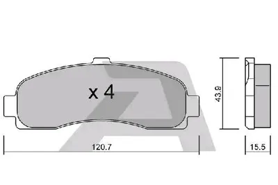 Produktbild von AISIN Bremsbeläge Satz Vorne Bremsklötze für NISSAN MICRA II (K11) BPNI-1914