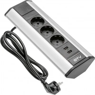 Image de GTV 3 prises d'angle avec 2 ports USB 2,1A 5V