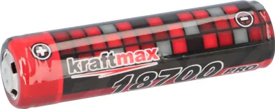 Image de Kraftmax 18700 Pro batterie avec circuit de protection PCB - spécialement pour les lampes de poche LED 3,7V 9,62 Wh