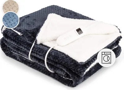 Produktbild von Klarstein XL Elektrische Kuscheldecke, Heizdecke mit Abschaltautomatik, 180x130 cm Elektrische Wärmedecke Maschinenwaschbar, Doppelseitige Heizdecke für Bett & Sofa, Wärme Decke mit 9 Heizstufen