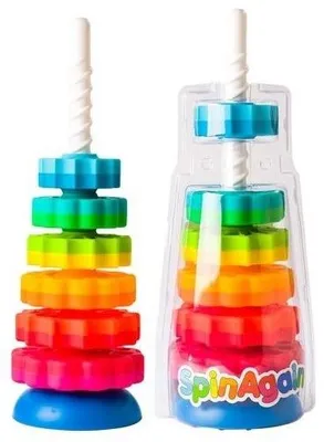 Produktbild von Fat Brain Toys Stapelspiel Spin Again - bunte Zahnräder Spielzeug