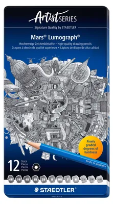 Image de STAEDTLER Bleistift Mars Lumograph 12ST Sechskant