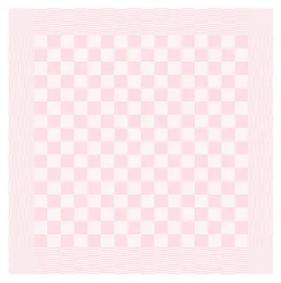 A close-up view of a pink and white checkered pattern with a striped border.