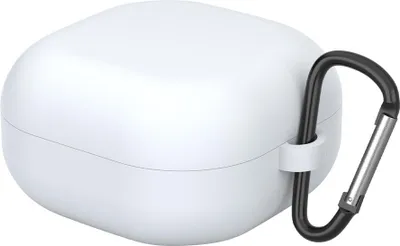 Produktbild von INF Silikon Schutzhülle für Samsung Buds – Stoßfest & Sicher mit Karabiner Weiß