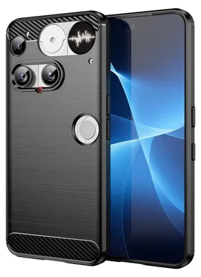Produktbild von Für Nothing Phone 3 Carbon Fiber Brushed Design Textur TPU Schutz Hülle Schwarz